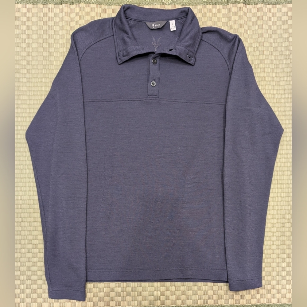 Ibex Long Sleeve 10% Merino Wool Quarter Button Shirt Men's Size Medium